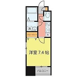 シェルグランデ東口 12階1Kの間取り