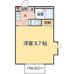 カーサ宮千代A 1Kの間取図画像