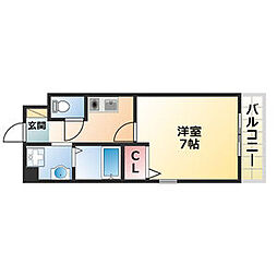 サンシャイン白菊 3階1Kの間取り