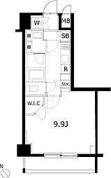 KDXレジデンス豊洲 1Kの間取図画像
