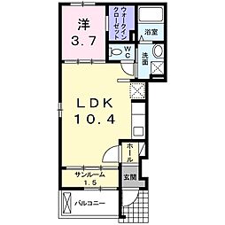 グリーンガーデン・ブリーゼ 1LDKの間取図画像
