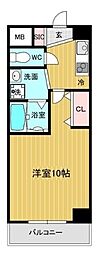 リアライズ神戸SOUTH 6階1Kの間取り