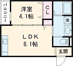 JR豊肥本線 肥後大津駅 徒歩32分の賃貸アパート 2階1LDKの間取り
