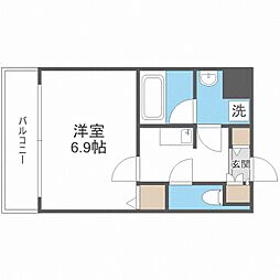 ＫＡＩＳＥＩ神戸海岸通 6階1Kの間取り