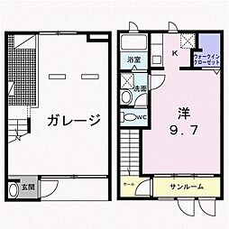 スピネル 1Kの間取図画像