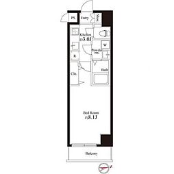 REGALO世田谷松陰神社 3階1Kの間取り