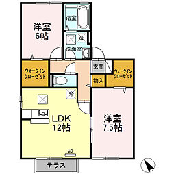パティオG 2LDKの間取図画像