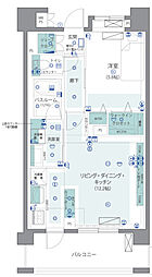グローベルザ・ガーデン新宿西落合 1LDKの間取図画像