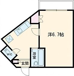 テルセーロパートナーマンション 3階1Kの間取り