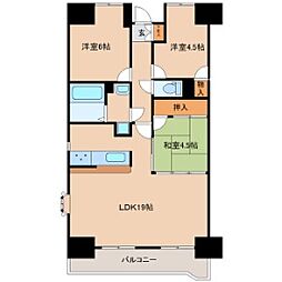 サンセレクト多賀城II 2階3LDKの間取り