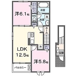 サニーヒル 2LDKの間取図画像