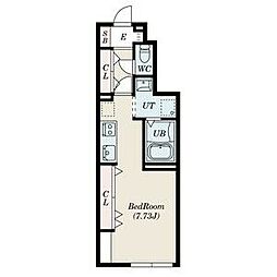 Efforia dyo 1階ワンルームの間取り
