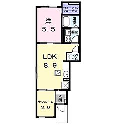 セラヴィ 1LDKの間取図画像