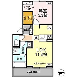 セレスティア昭和 1LDKの間取図画像