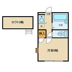 ロフティイーグル 1階1Kの間取り