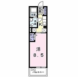 ヴェルファーレ2 1Kの間取図画像