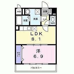 阪急京都本線 西院駅 徒歩12分の賃貸マンション 3階1LDKの間取り