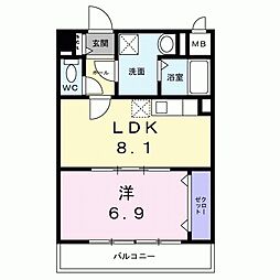 SUN 1LDKの間取図画像
