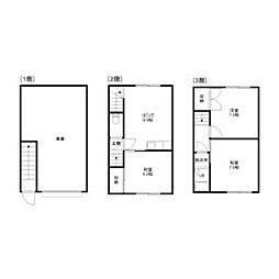 あおいハウスB 2階3DKの間取り