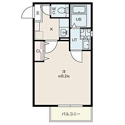 リブレア日比野西A棟 1階1Kの間取り