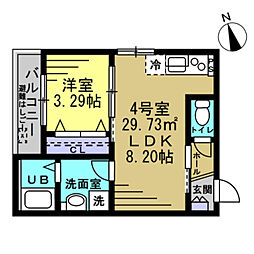 AJ春日部 1LDKの間取図画像