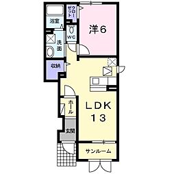 カシオペア3 1LDKの間取図画像