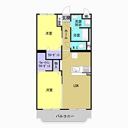 JR福知山線 福知山駅 バス7分 本堀下車 徒歩7分の賃貸マンション 2階2LDKの間取り