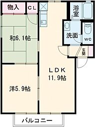 プラムロードC 2LDKの間取図画像