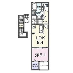 アクアプラ浅江7 I 1LDKの間取図画像