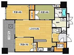 アクロス天神センタープラザ 3LDKの間取図画像