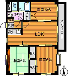 三原ルネッサンス 8階3LDKの間取り
