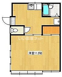 Ｃasa Yakuen 1階1DKの間取り