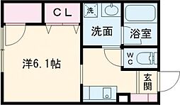 JR豊肥本線 光の森駅 徒歩24分の賃貸アパート 2階1Kの間取り