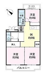 アヴニールドゥモエ 3DKの間取図画像