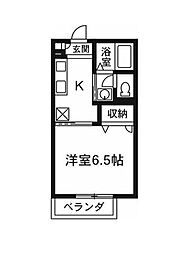 JR両毛線 伊勢崎駅 徒歩5分の賃貸アパート 2階1Kの間取り
