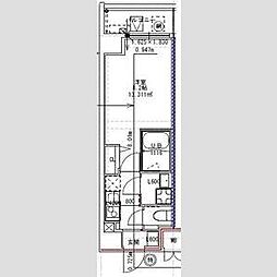 エスレジデンスオシアゲパークサイド 1Kの間取図画像