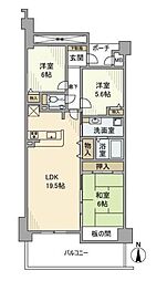 ガーデンシティ・コープ金剛東壱棟 3階3LDKの間取り