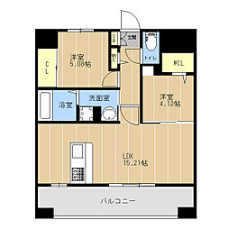 LIBTHマーレ平成II 2LDKの間取図画像
