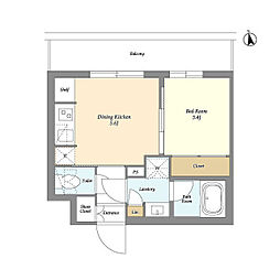 ベルファース三軒茶屋 1DKの間取図画像