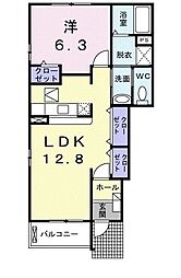 リヴェールM 1LDKの間取図画像