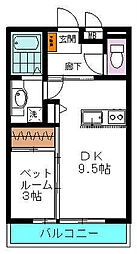 ムグンファ5 1DKの間取図画像