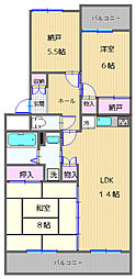 クレイストンヴィラ 2SLDKの間取図画像
