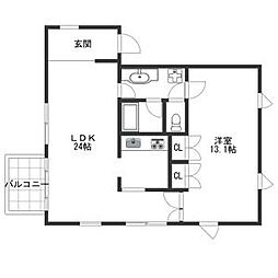 TASHIRO71 9階1LDKの間取り