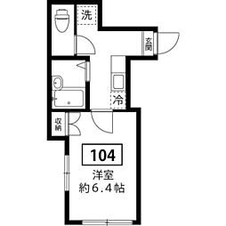 ＪＴテラスハウス南大泉 1階1Kの間取り