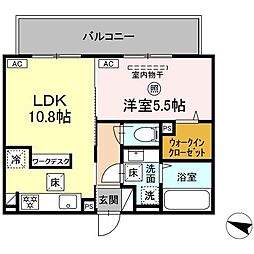 Crea Inn(クレア イン) 1階1LDKの間取り