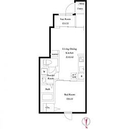 me（ミー） 1階1LDKの間取り