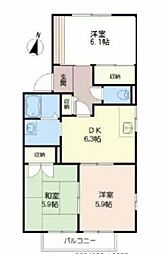 フレグランス広崎 3DKの間取図画像