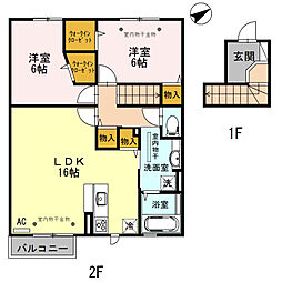 パストラル 2LDKの間取図画像