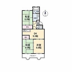 第2キクスイビル 3階3DKの間取り