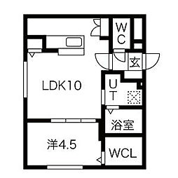 Advantage豊平(アドバンテージ) 3階1LDKの間取り
